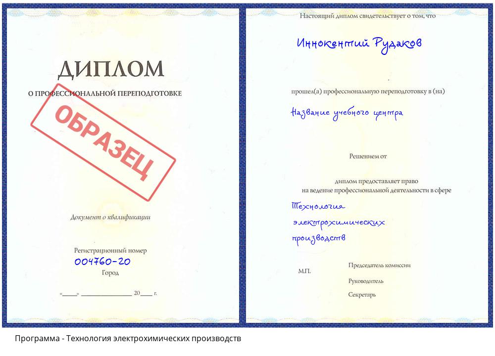 Технология электрохимических производств Корсаков